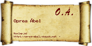 Oprea Ábel névjegykártya